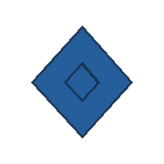 blue diamond centered at (90, 90), blue inner diamond radius 23. Coordinates refer to a 180 by 180 tile.