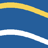 Square pattern piece. Edge positions run from 0 to 159. top edge: blue 0–159; bottom edge: blue 0–159; left edge: blue 0–11, yellow 12–28, blue 29–101, white 102–118, blue 119–159; right edge: blue 0–42, yellow 43–59, blue 60–132, white 133–149, blue 150–159.
