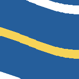 Square pattern piece. Edge positions run from 0 to 159. top edge: blue 0–52, white 53–98, blue 99–159; bottom edge: white 0–41, blue 42–159; left edge: blue 0–54, yellow 55–72, blue 73–144, white 145–159; right edge: blue 0–10, white 11–28, blue 29–100, yellow 101–118, blue 119–159.